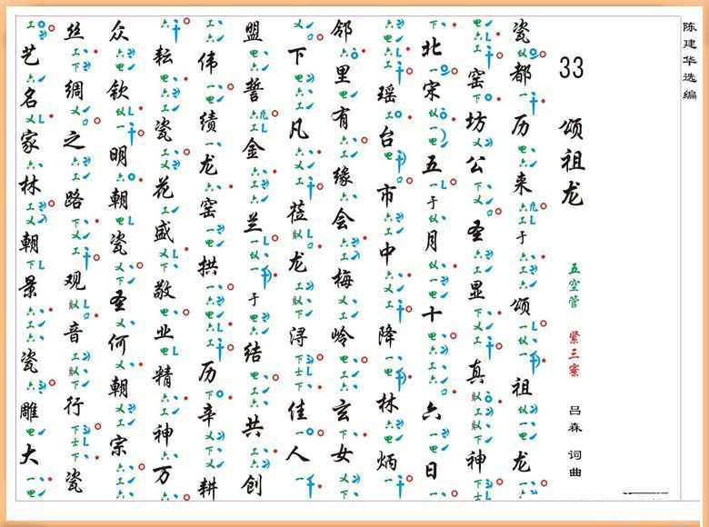 [南音工X谱]颂祖龙简谱-其他曲谱