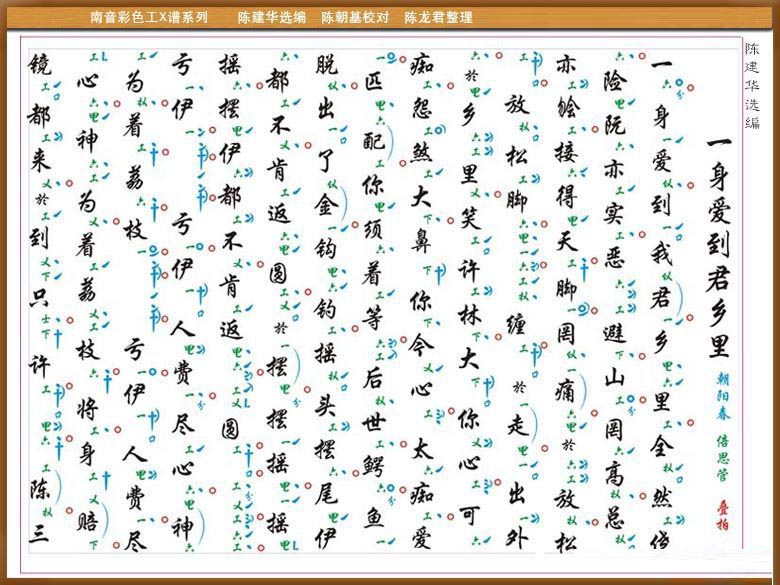 [南音工X谱]一身爱到君乡里简谱-其他曲谱